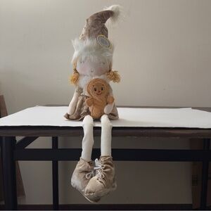 Gingerbread Darling Elf Weighted
Shelf Sitter Doll Gold Christmas
Santa Velvet